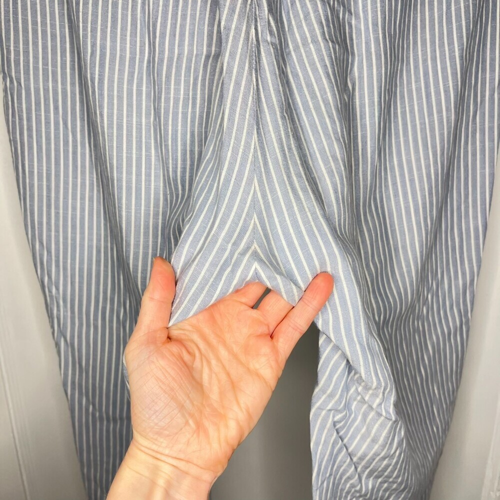 Marine Layer Women Pants Medium Blue White Tencel Stripe Pull On Pockets Stretch - Picture 9 of 16